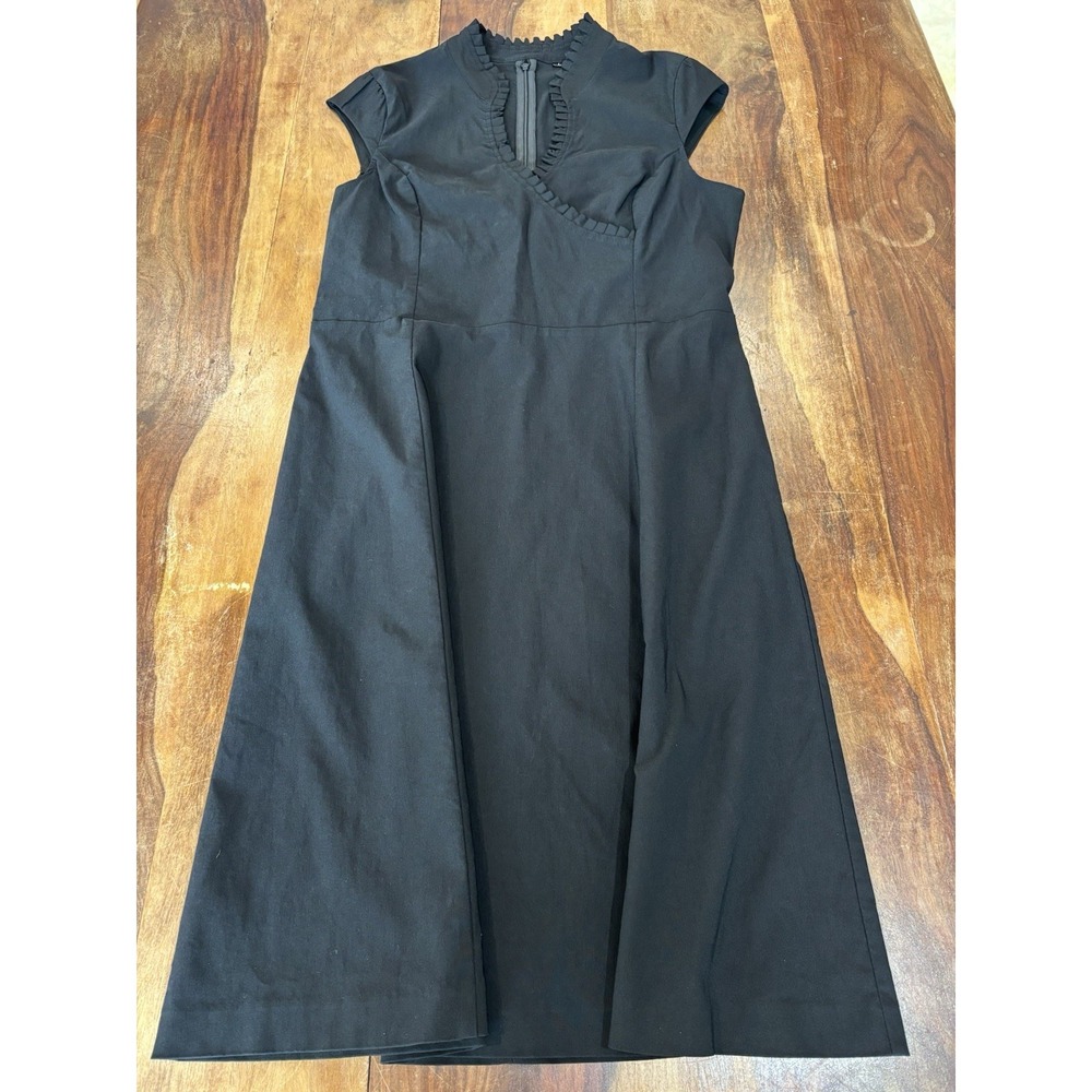 Vintage Y2K Le Chateau‎ Dress LBD black dress ruffled crossover whimsigoth sz XL - Picture 11 of 12